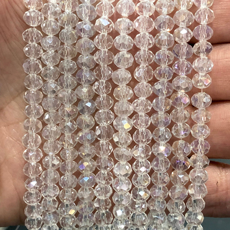 Crystal faceted rondelle - 100 pcs - 6mm - full strand - PBC6C15 £1.5