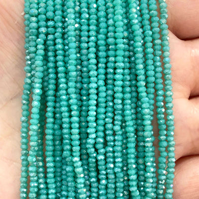 1mm Crystal faceted rondelle - 200 pcs -1mm - full strand - PBC1C16 Crystal Beads, £2
