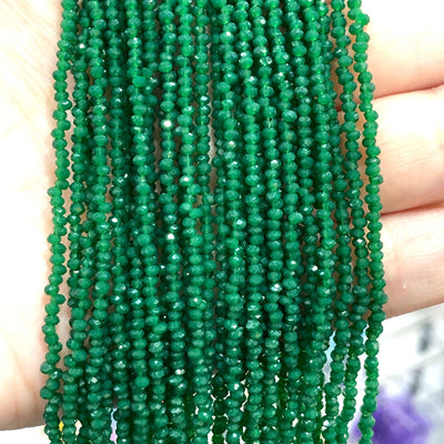 1mm Crystal faceted rondelle - 200 pcs -1mm - full strand - PBC1C25, Crystal Beads, £2