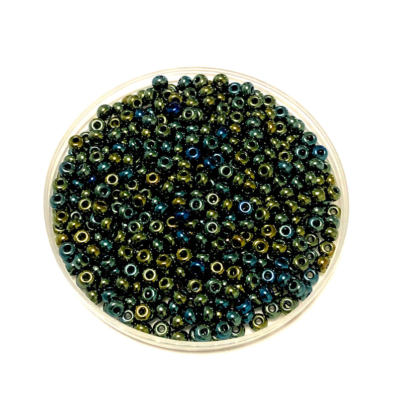 Preciosa Seed Beads 6/0 Rocailles-Round Hole 20 gr, 59155 Green Iris