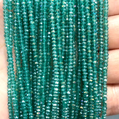 1mm Crystal faceted rondelle - 200 pcs -1mm - full strand - PBC1C30, Crystal Beads, £2