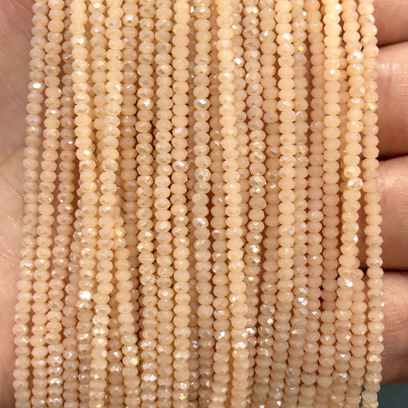 1mm Crystal faceted rondelle - 200 pcs -1mm - full strand - PBC1C35, Crystal Beads, £2