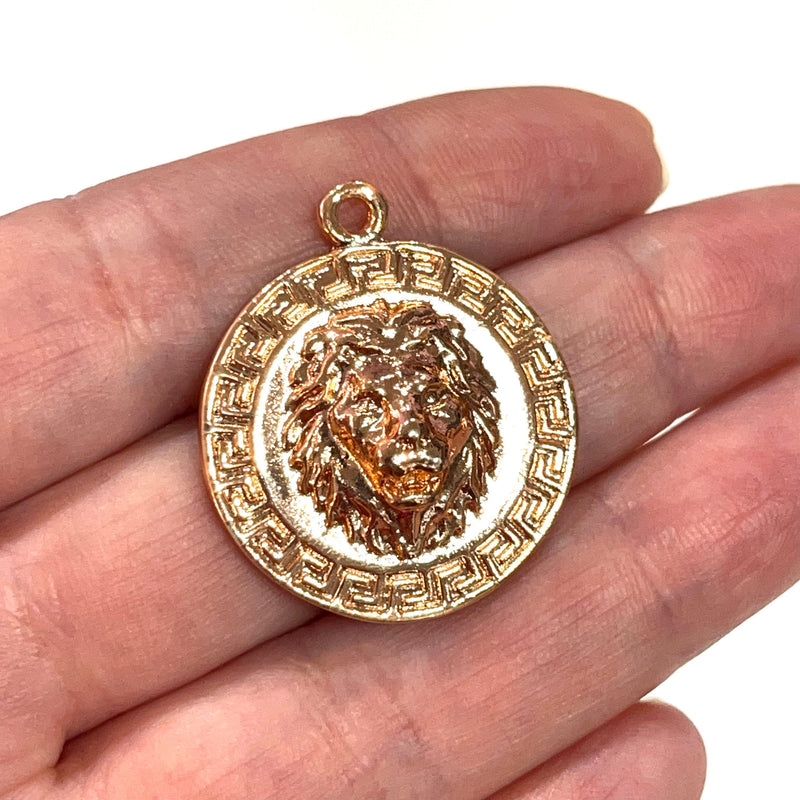 Medusa Lion Head Rose Gold Plated Pendant