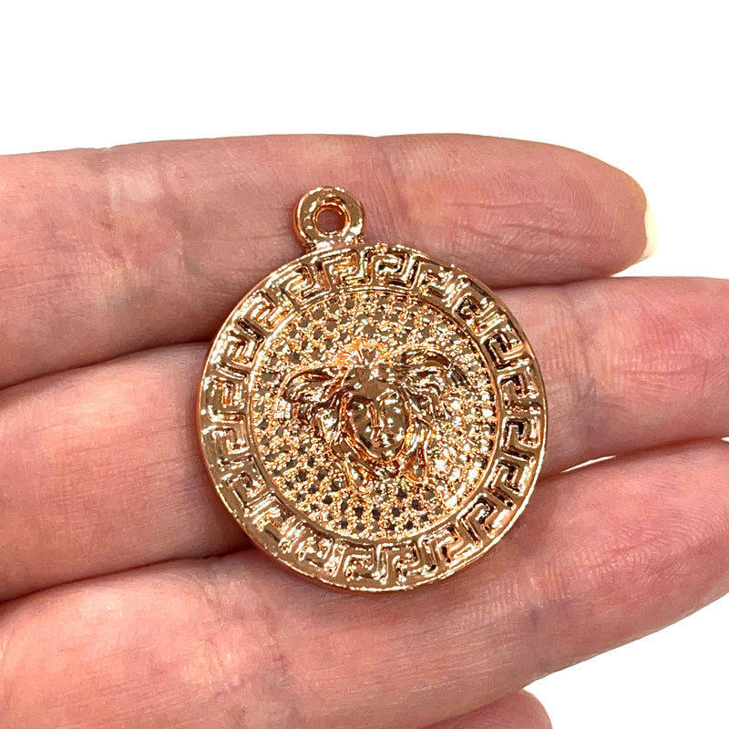 Pendentif plaqué or rose Medusa