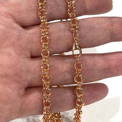 Rose Gold Plated Necklace Chain, Rose Gold Plated Ready Necklace, 17 Inches Ready Necklace