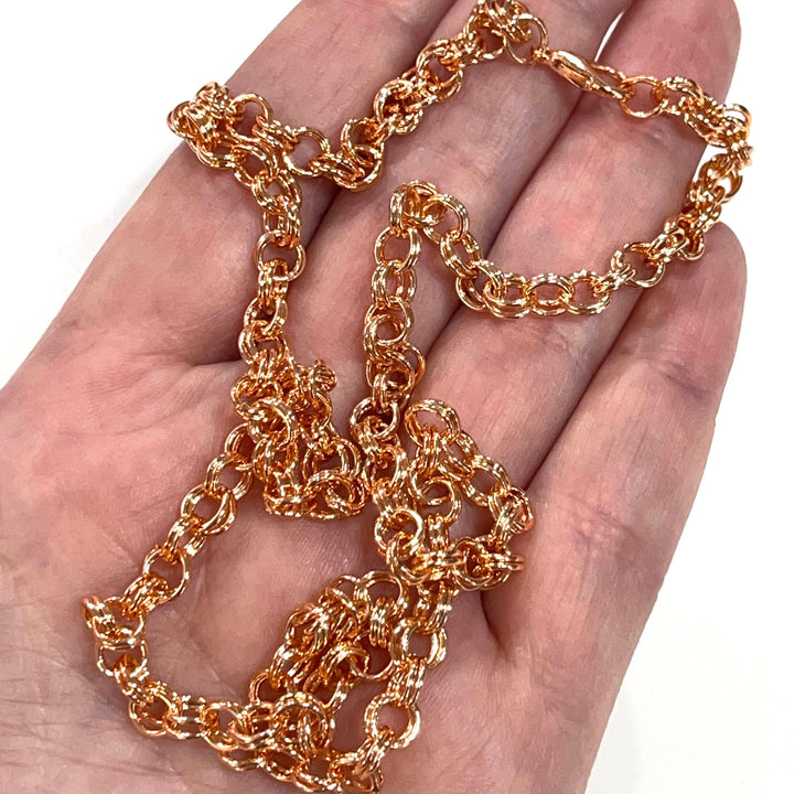 Rose Gold Plated Necklace Chain, Rose Gold Plated Ready Necklace, 17 Inches Ready Necklace