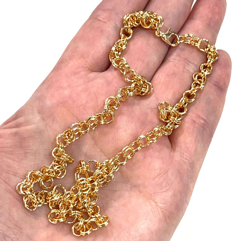 24Kt Gold Plated Necklace Chain, Gold Plated Ready Necklace, 17 Inches Ready Necklace