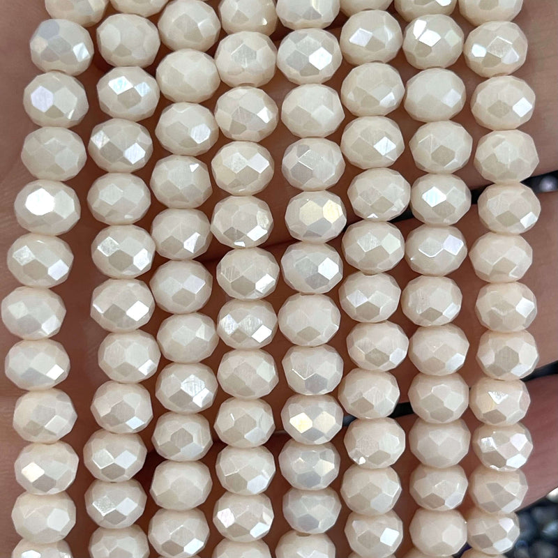 6mm Crystal faceted rondelle - 100 pcs -6 mm - full strand - PBC6C122 £1.5