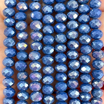 6mm Crystal faceted rondelle - 100 pcs -6 mm - full strand - PBC6C125 £1.5