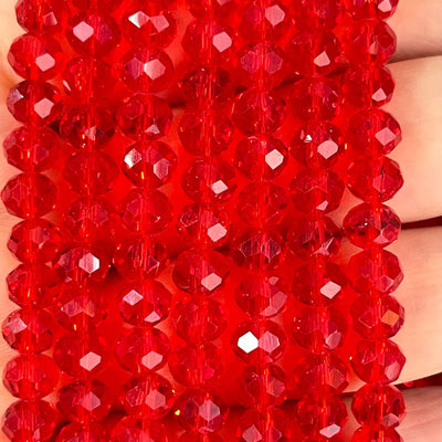 6mm Crystal faceted rondelle - 100 pcs -6 mm - full strand - PBC6C126 £1.5