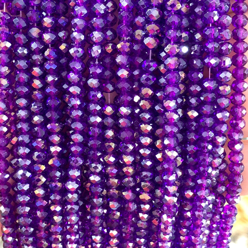 Crystal faceted rondelle - 150 pcs -4 mm - full strand - PBC4C58, Crystal Beads,Beads, glass beads, beads £1.5