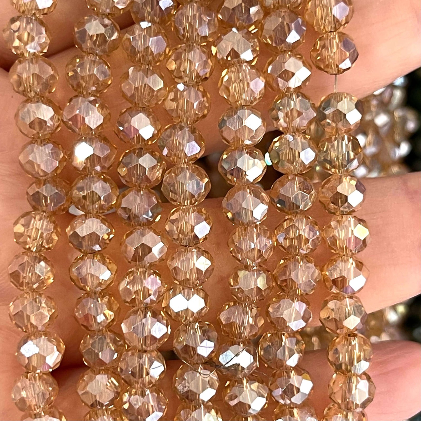 Crystal faceted rondelle 6mm Beads, PBC6C132