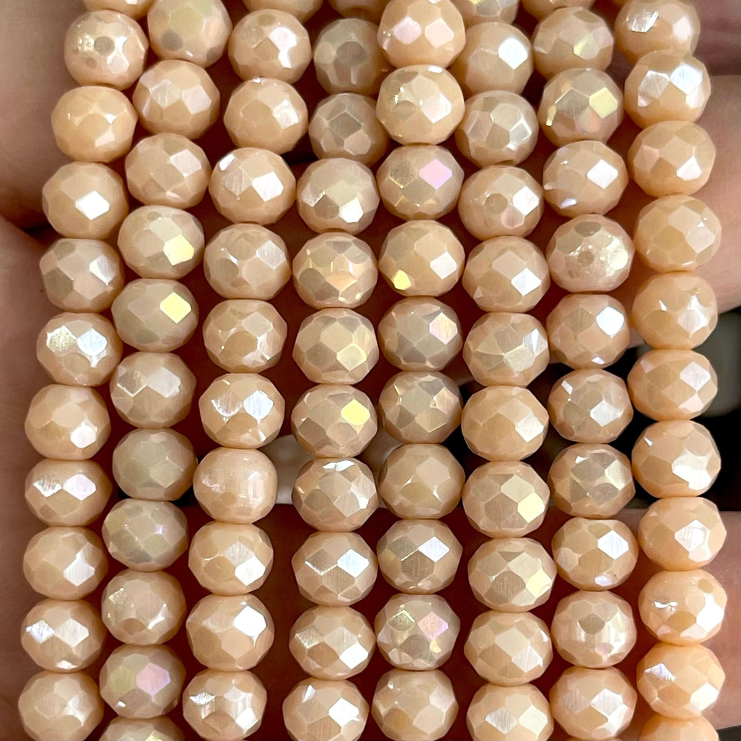 Crystal faceted rondelle 6mm Beads, PBC6C136