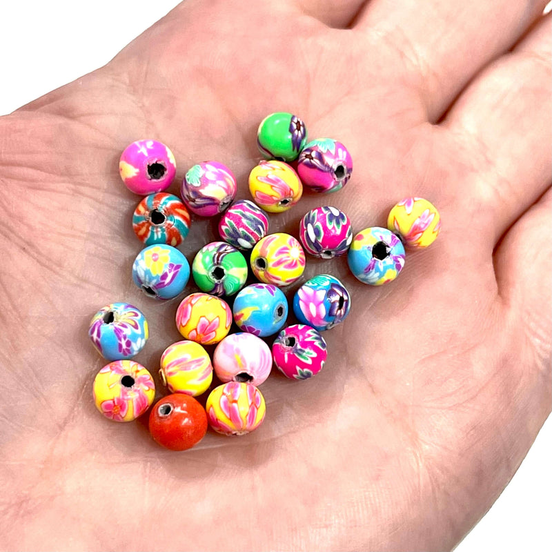 6 mm Polymer Clay Runde Perlen, 10 Perlen in einer Packung