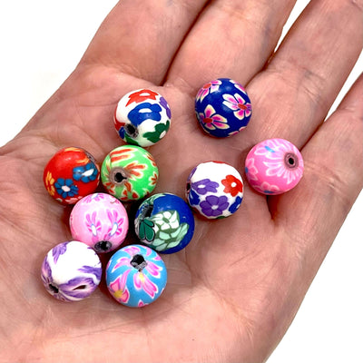 12mm Polymer Clay Round Beads,10 Beads in a Pack£2