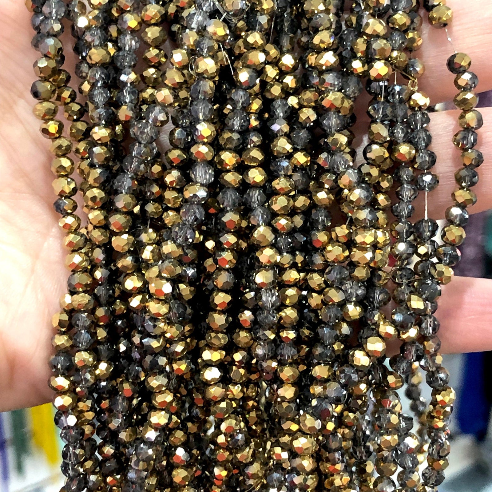 Crystal faceted rondelle 4mm Beads, PBC4C101