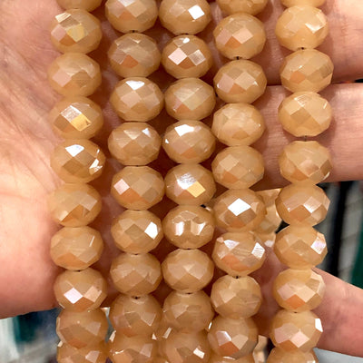 Crystal faceted rondelle - 72 pcs - 10 mm - full strand - PBC10C2,Crystal Beads, Beads, glass beads, beads crystal rondelle beads £3