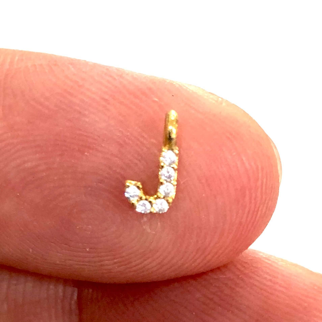 24Kt Gold Plated Brass Micro Pave Initial Charms