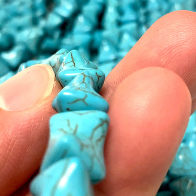 Perles d'os de howlite turquoise, perles de howlite en forme d'os de 13 x 10 mm, 32 perles