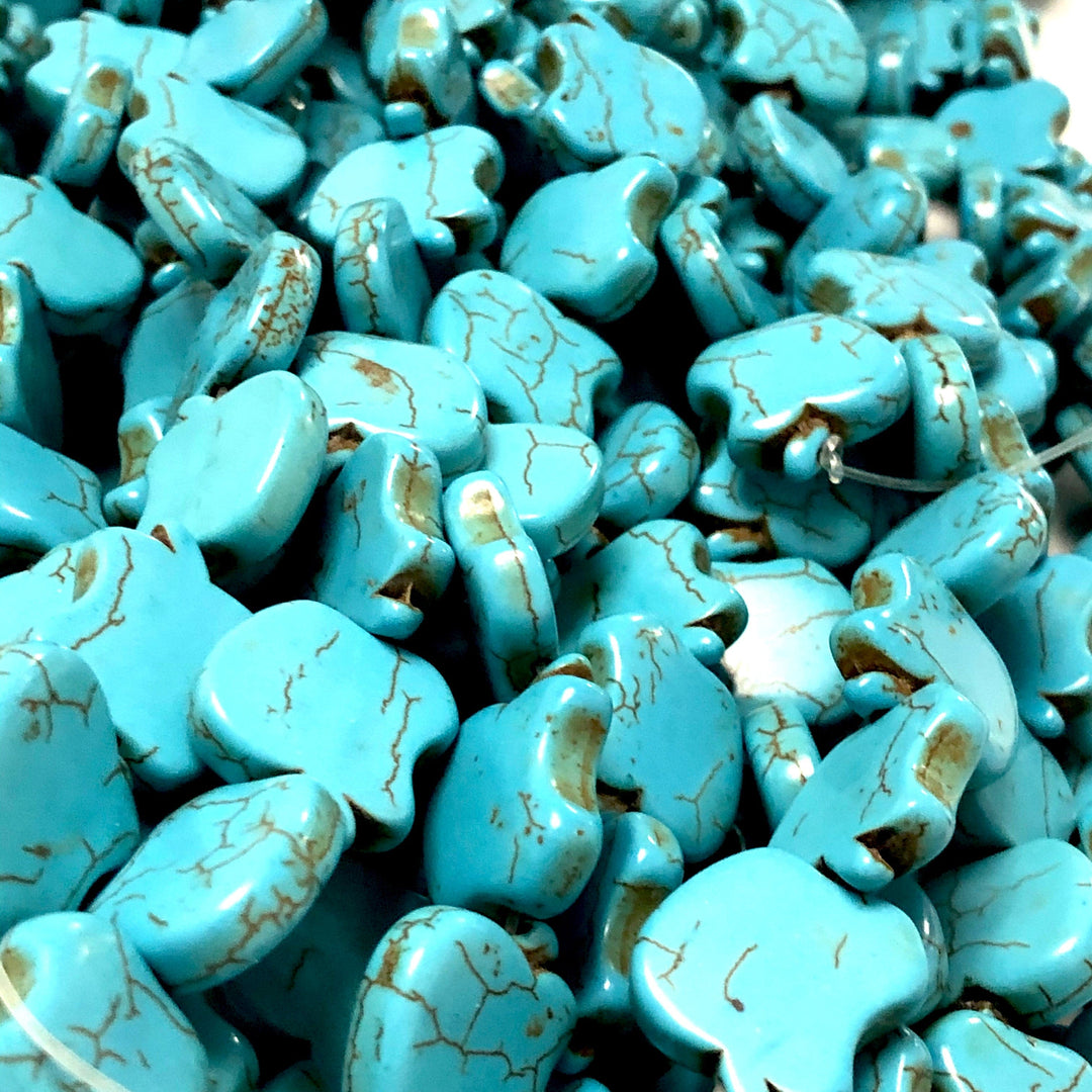 Turquoise Howlite Apple Beads Apple Shaped Howlite Beads, 22 Beads