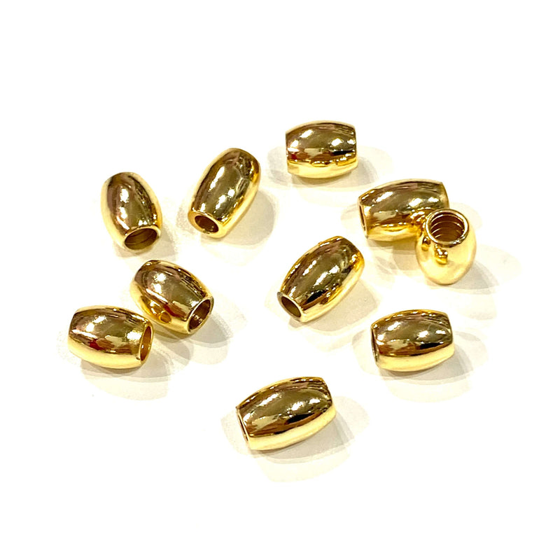 24Kt Gold Plated Brass Rice Spacers,10 Pcs in a pack