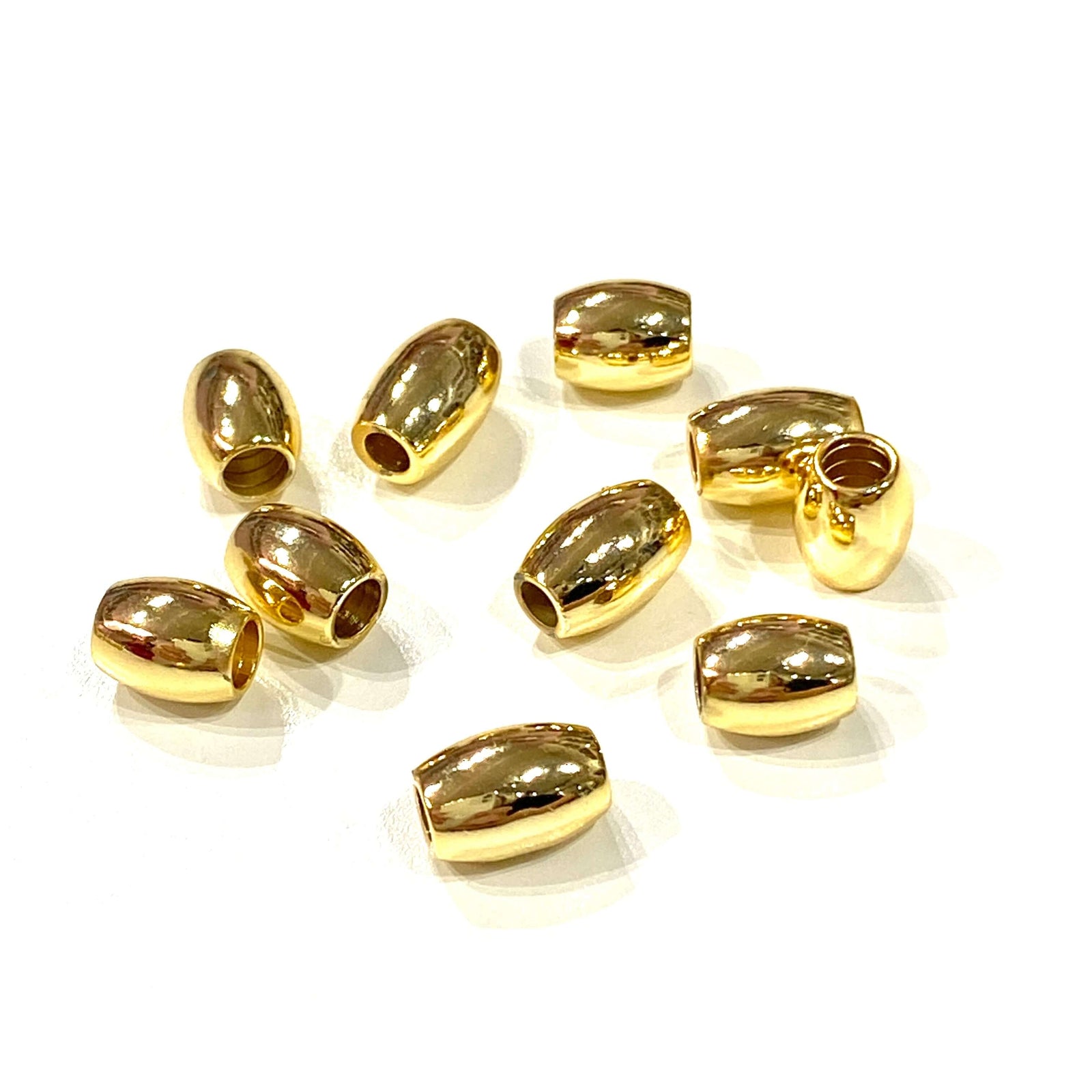 24Kt Gold Plated Brass Rice Spacers,10 Pcs in a pack