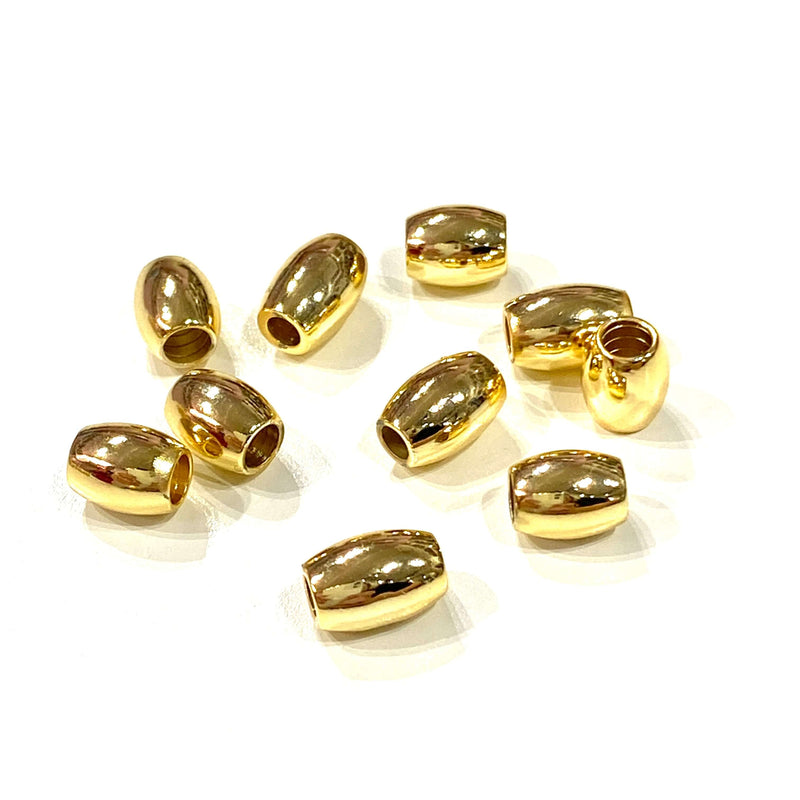 24Kt Gold Plated Brass Rice Spacers,10 Pcs in a pack