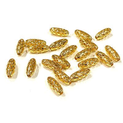 24Kt Gold Plated Brass Filigree Rice Spacers,20 Pcs in a pack£2.5