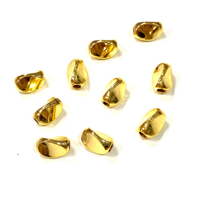 24Kt Gold Plated Brass Spacer, 8x5mm Brass Spacers, 5 Pcs in a pack