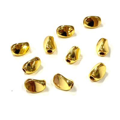24Kt Gold Plated Brass Spacer, 8x5mm Brass Spacers, 5 Pcs in a pack