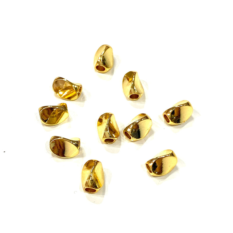 24Kt Gold Plated Brass Spacer, 6x4mm Brass Spacers, 10 Pcs in a pack