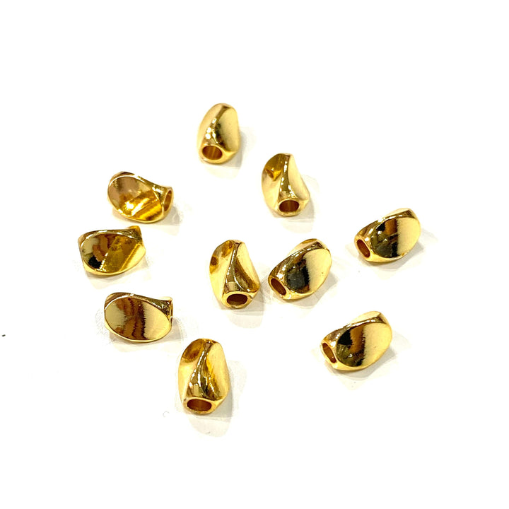 24Kt Gold Plated Brass Spacer, 6x4mm Brass Spacers, 10 Pcs in a pack