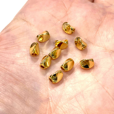 24Kt Gold Plated Brass Spacer, 6x4mm Brass Spacers, 10 Pcs in a pack