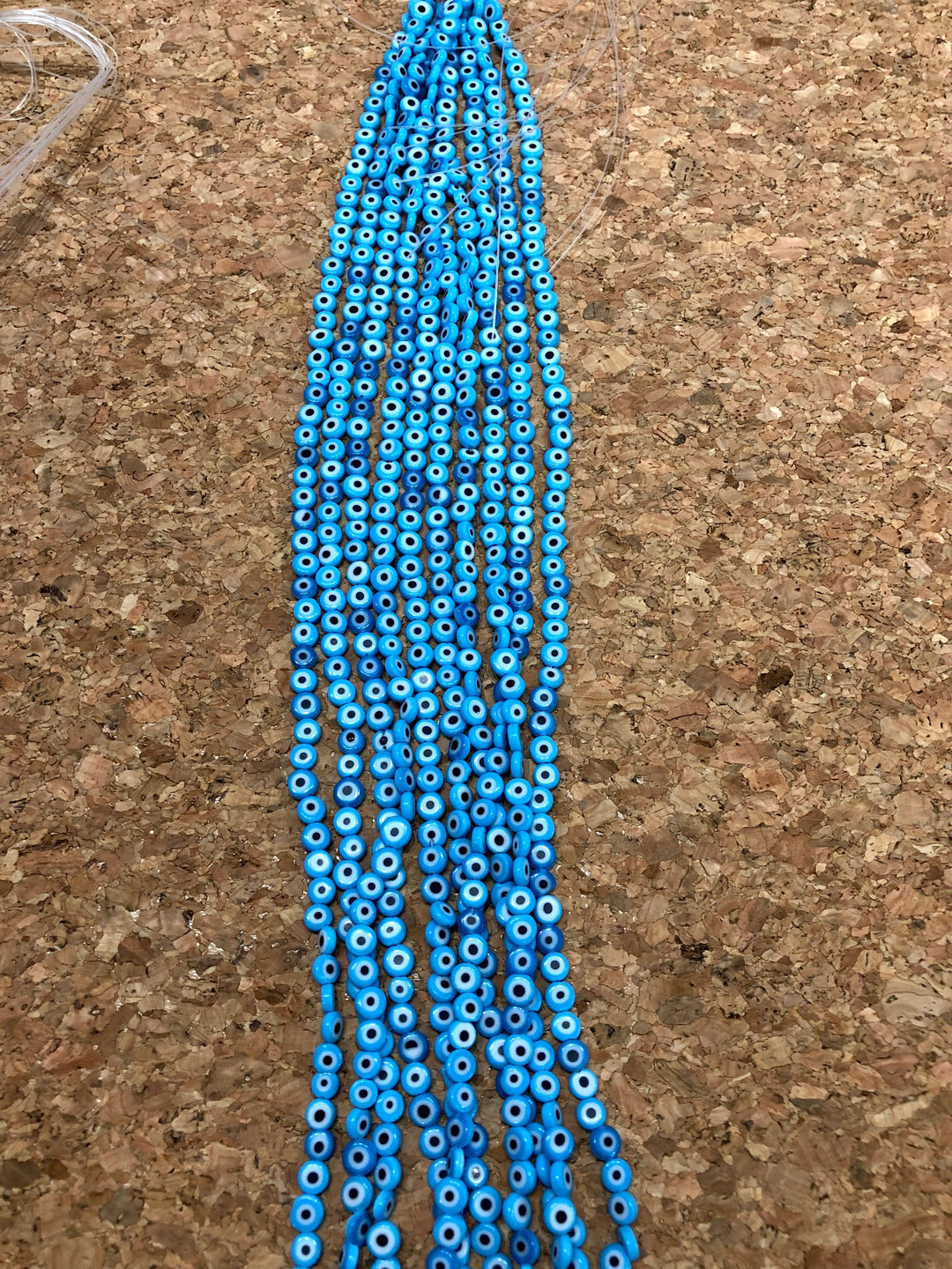 Evil Eye Beads, Strand of 65, Flat Round, 6mm Glass Beads, Lampwork Glass, Evil Eye Jewelry, Lampwork Beads, UK Beading Supply