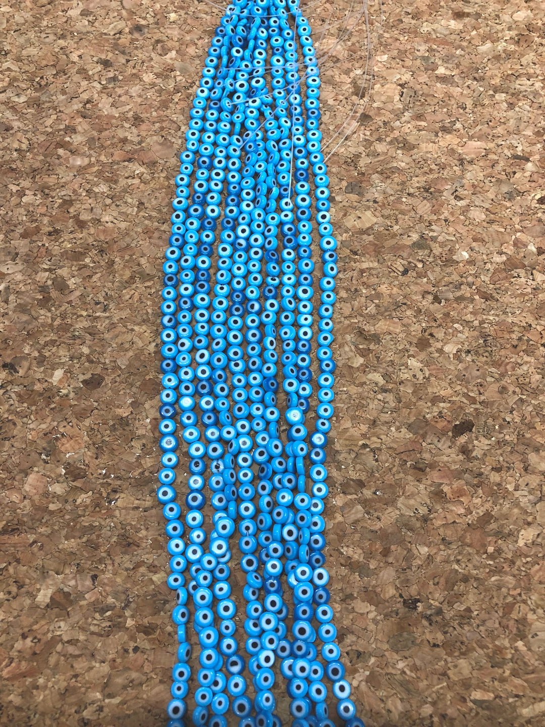 Evil Eye Beads, Strand of 65, Flat Round, 6mm Glass Beads, Lampwork Glass, Evil Eye Jewelry, Lampwork Beads, UK Beading Supply