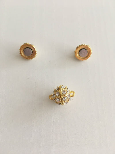 Rhinestone Magnetic Clasps, Magnetic Necklace Clasps, Magnetic Bracelet Clasps, Gold Magnetic Clasps