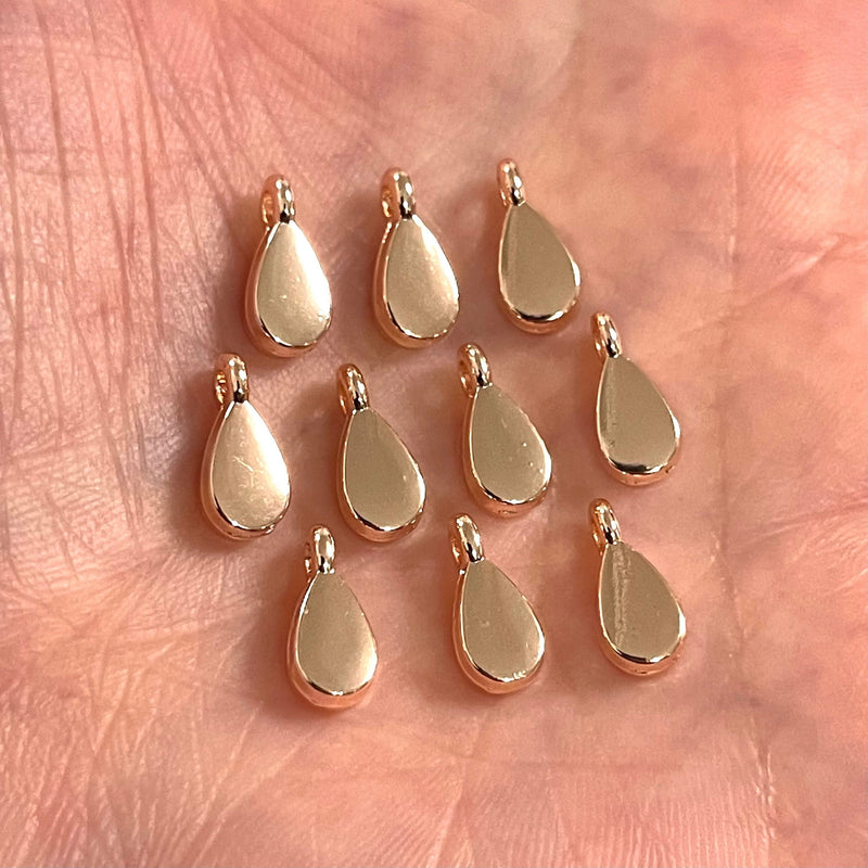 Rose Gold Plated Drop Charms, 10 pcs in a pack