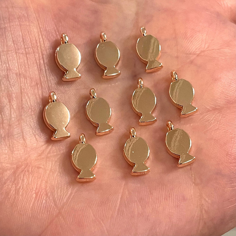 Rose Gold Plated Fish Charms, 10 pcs in a pack
