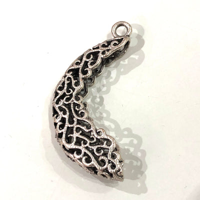 Silver Plated Large Brass Pendant, Cabochon Base,