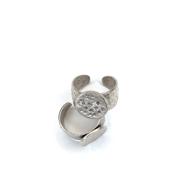 Silver Plated Brass Adjustable Ring Blank, Silver Ring Setting, Adjustable Ring Bezel