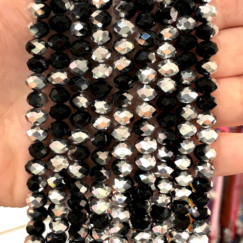 Crystal faceted rondelle - 72 pcs - 8 mm - full strand - PBC8C40 £1.5