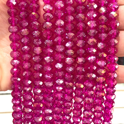 Crystal faceted rondelle - 72 pcs - 8 mm - full strand - PBC8C48 £1.5