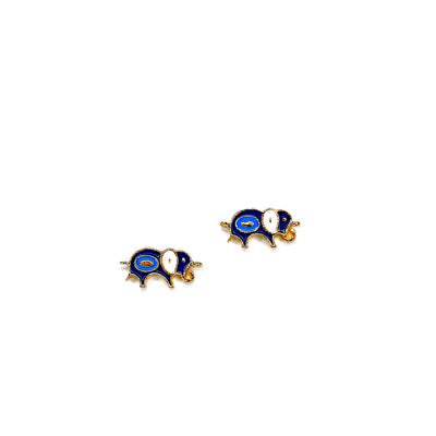 24Kt Gold Plated Enamelled Brass Elephant Charms, 2 pcs in a pack