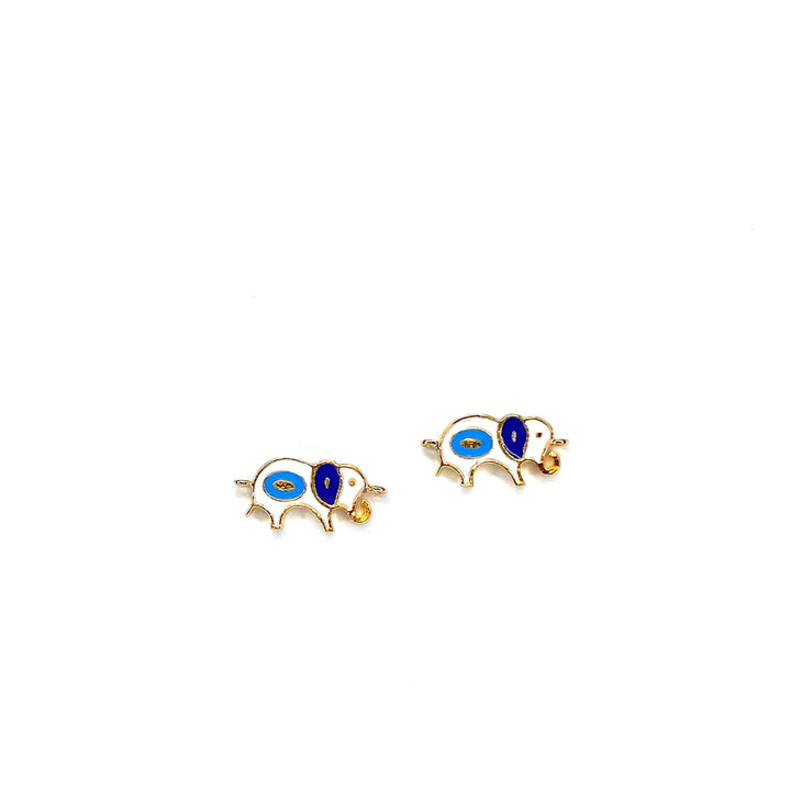 24Kt Gold Plated Enamelled Brass Elephant Charms, 2 pcs in a pack