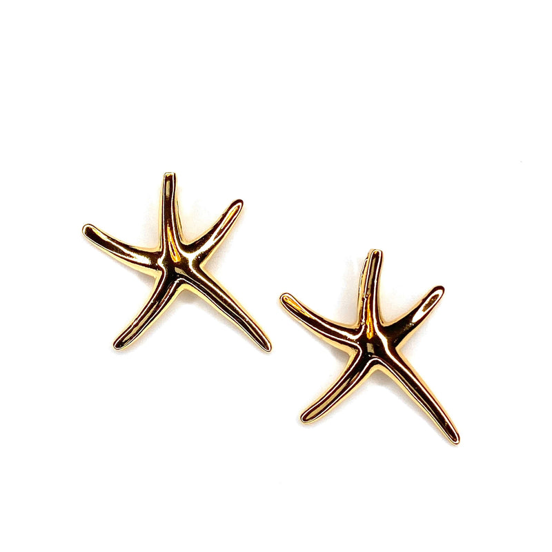 24Kt Gold Plated Brass Starfish Charms, 2 pcs in a pack