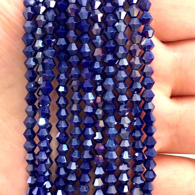 4mm Crystal faceted bicone - 115 pcs -4 mm - full strand - PBC4B40,Crystal Bicone Beads, Crystal Beads, glass beads, beads £1.5
