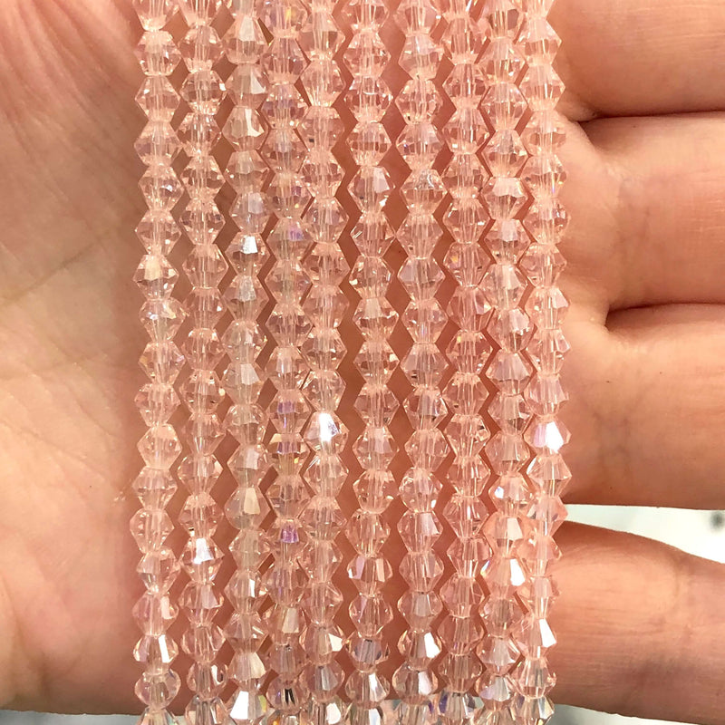 4mm Crystal faceted bicone - 115 pcs -4 mm - full strand - PBC4B48,Crystal Bicone Beads, Crystal Beads, glass beads, beads £1.5