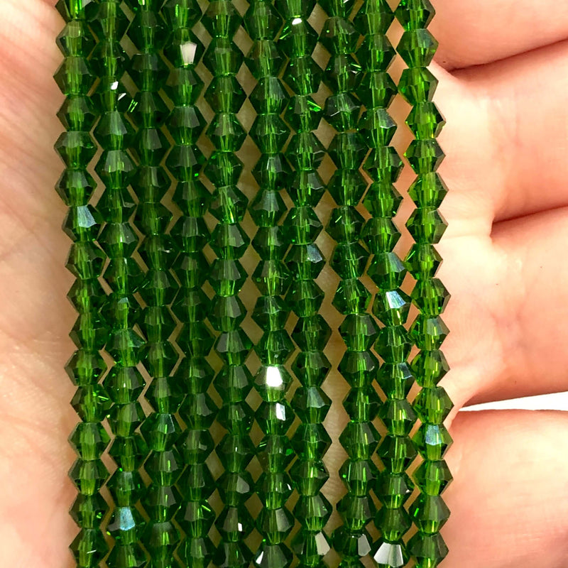 4mm Crystal faceted bicone - 115 pcs -4 mm - full strand - PBC4B49,Crystal Bicone Beads, Crystal Beads, glass beads, beads £1.5