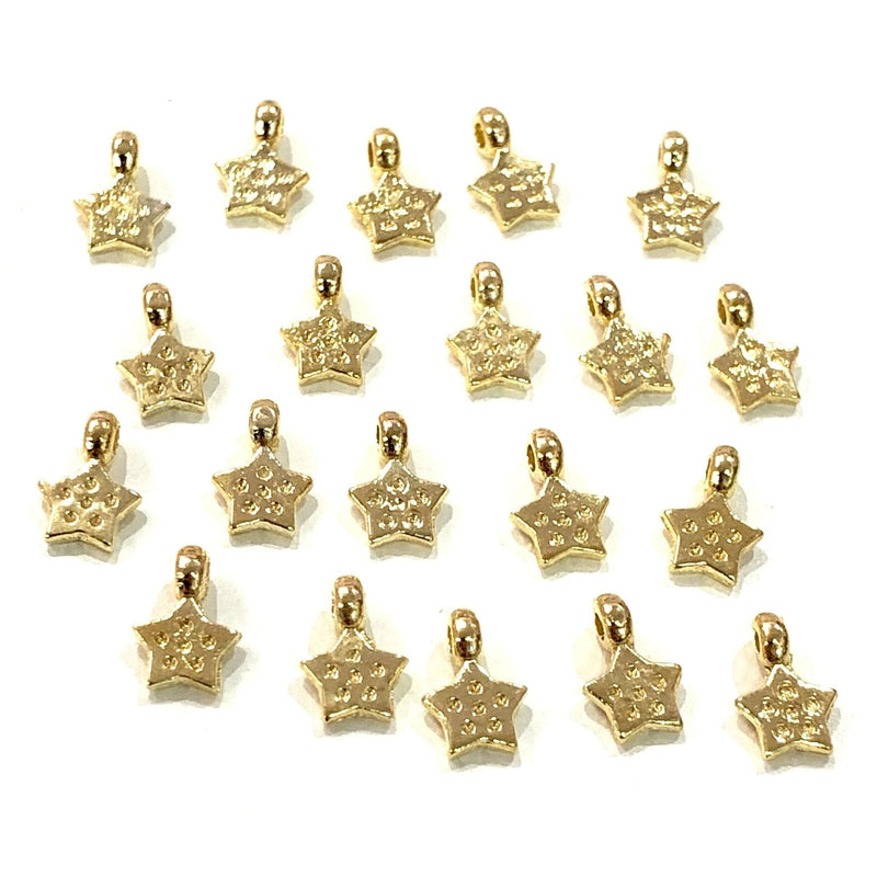 24Kt Gold Plated Star Charms, 20 pcs in a pack