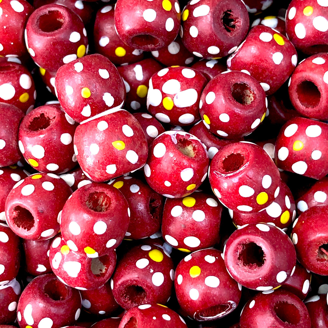 Large Hole Wooden Beads 13x12mm 20 Pieces in a pack